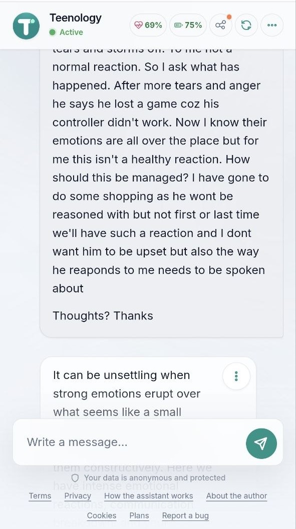 Teenology — AI companion chat