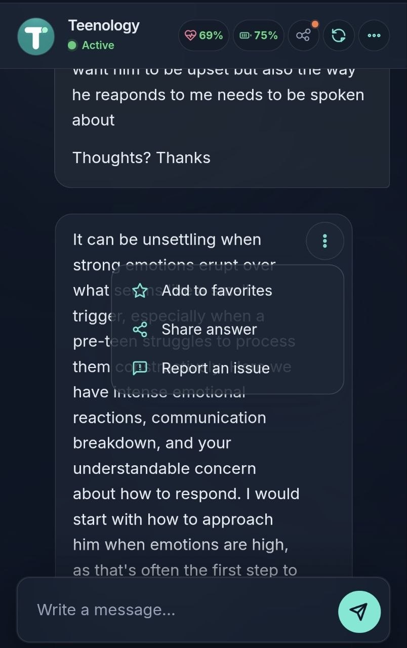 Teenology — crisis-safe routing